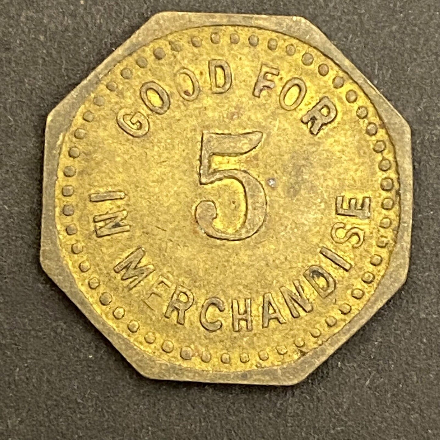 Bye & Company Taswell, IN G/F 5¢ in Merchandise Token 20mm (Gen Store?*) (#4)