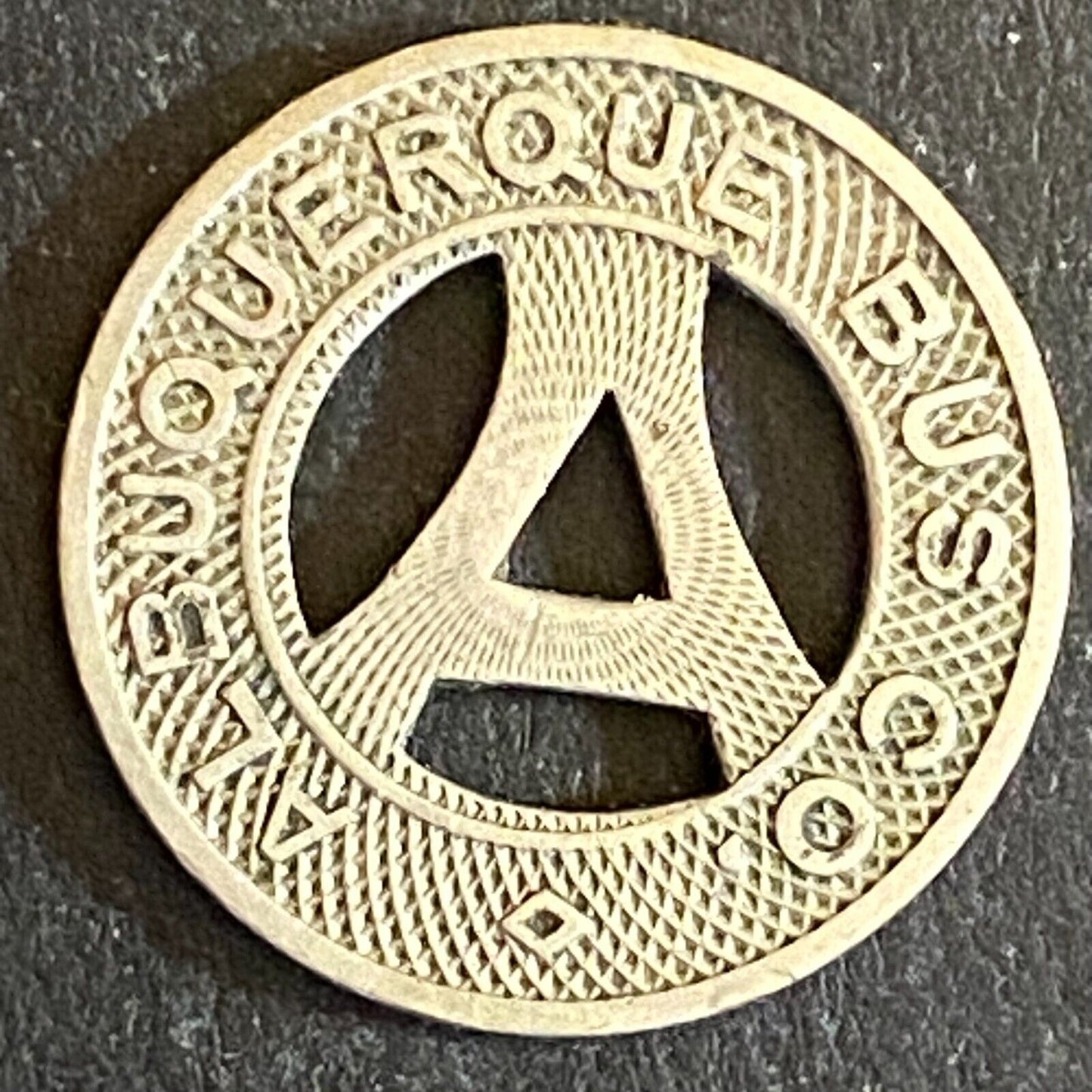 Albuquerque Bus Co. "Health Country" Transit Token 16mm VGC Hanging "A" (#24)