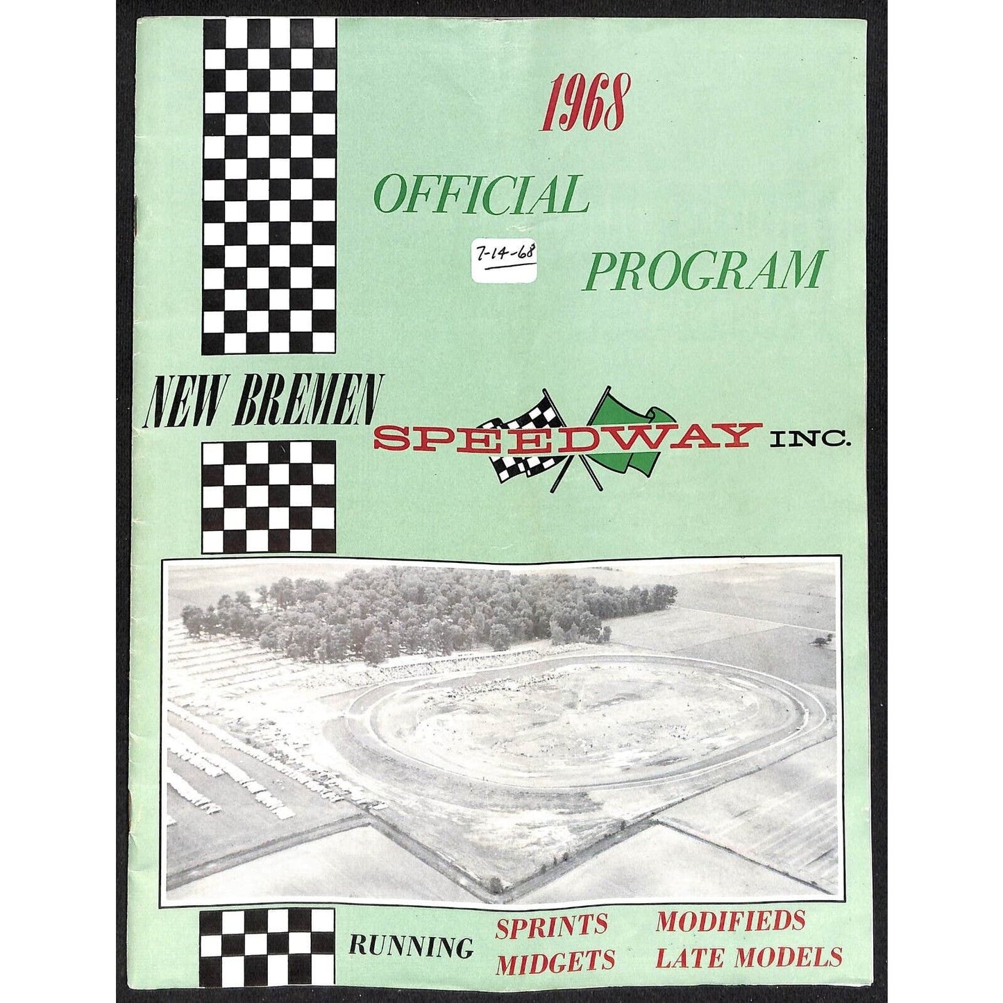 New Bremen Speedway Auto Racing Program 7/14 1968 35pp Scarce