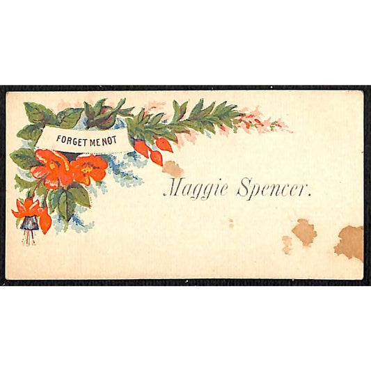 "Maggie Spencer" Victorian Calling Greeting Card - Floral "Forget Me Not"