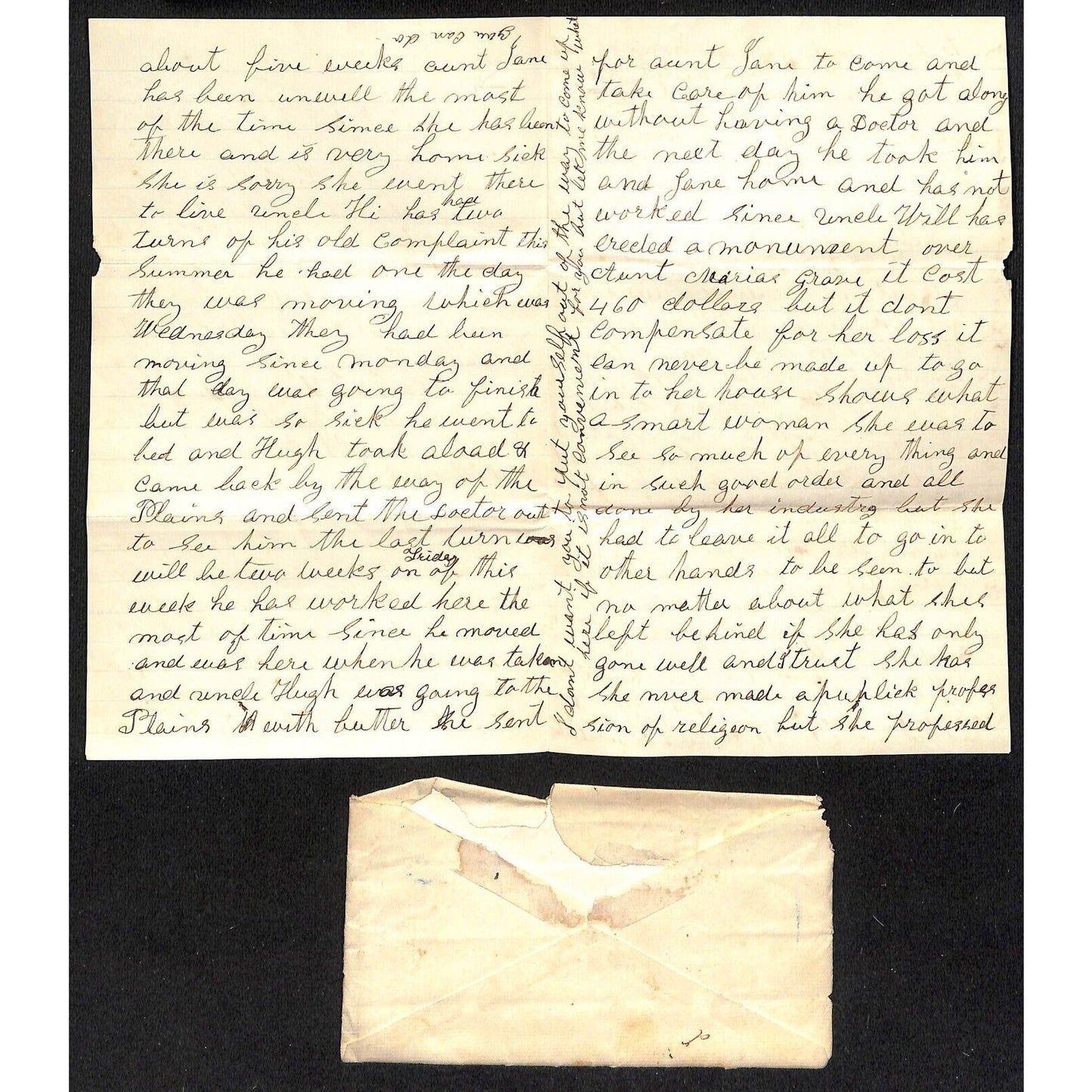 1876 ALS Correspondence Letter to Ada Birch Dover Plains, NY