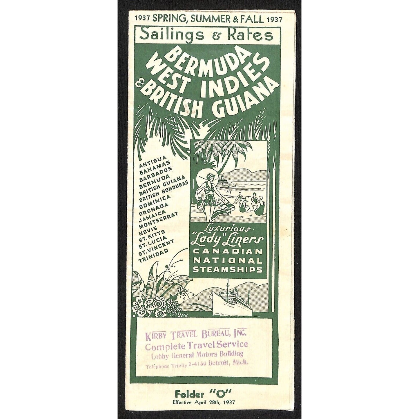 Canadian National Steamships "Lady Liners" 1937 Bermuda West Indies Brochure