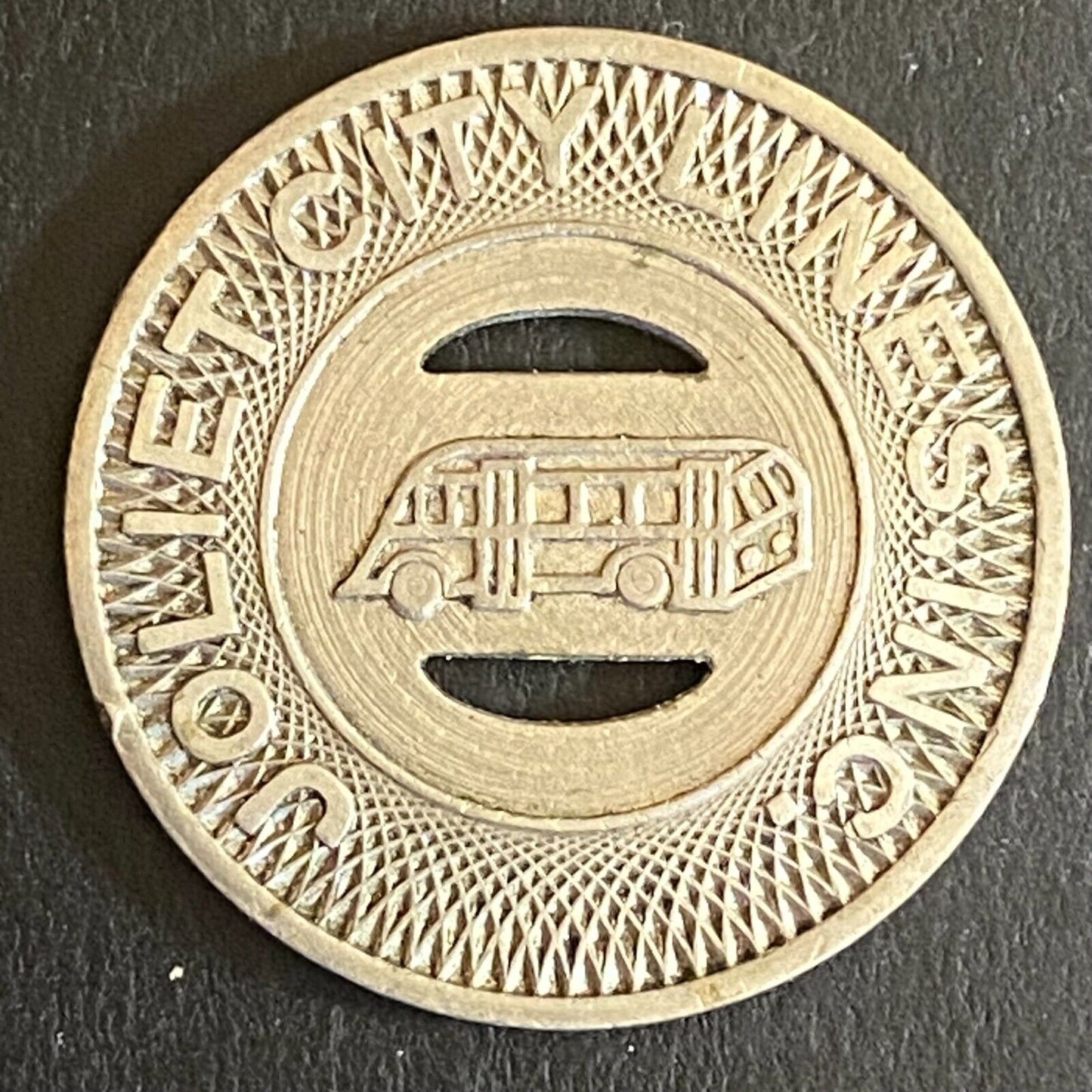 Joliet City Lines G/F One Fare Bus Transit Token 23mm VGC