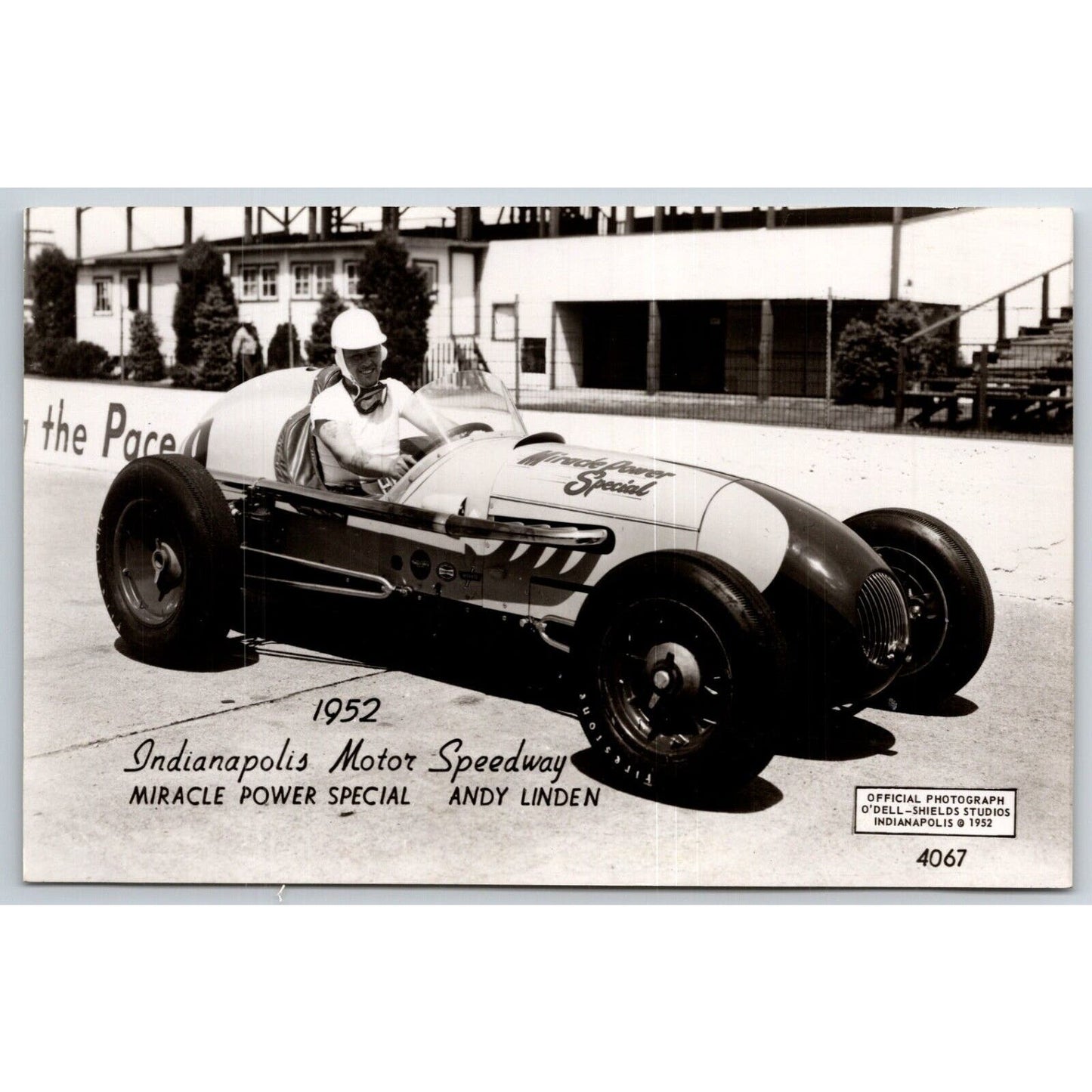 Indianapolis Motor Speedway 1952 Andy Linden RPPC* O'Dell-Shields Postcard VGC