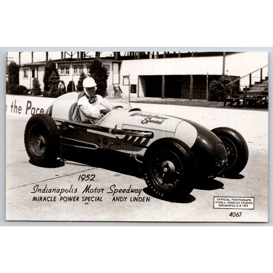 Indianapolis Motor Speedway 1952 Andy Linden RPPC* O'Dell-Shields Postcard VGC