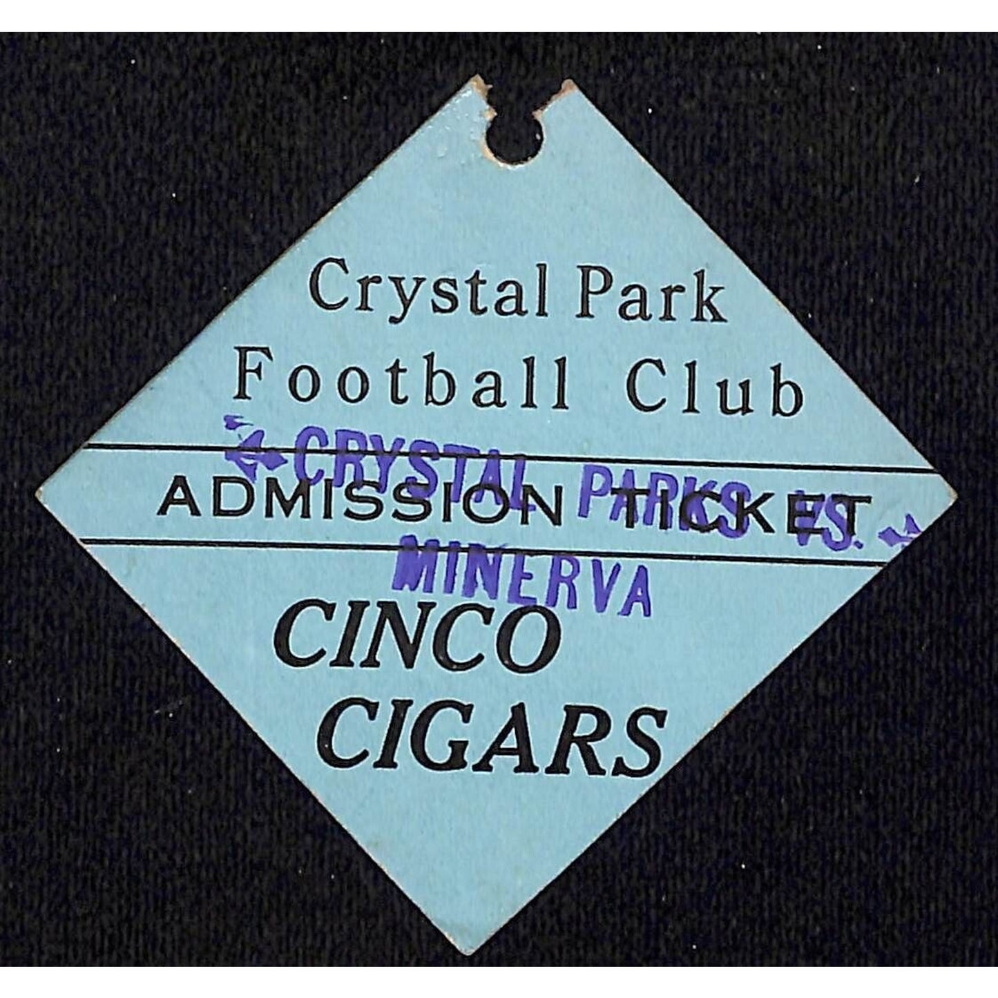 Crystal Parks vs. Minerva Football Ticket c1930's? Ohio Cinco Cigars Scarce