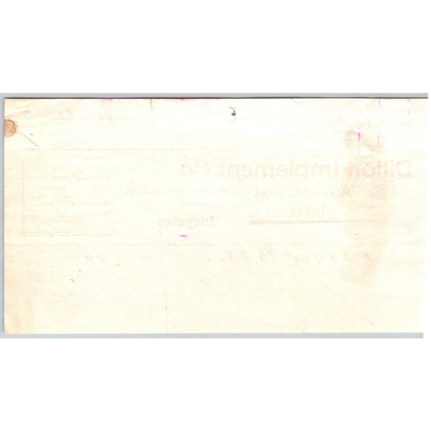 Dillon, MT Dillon Implement Co. Agricultural Bicycles Wagons 1897 Billhead