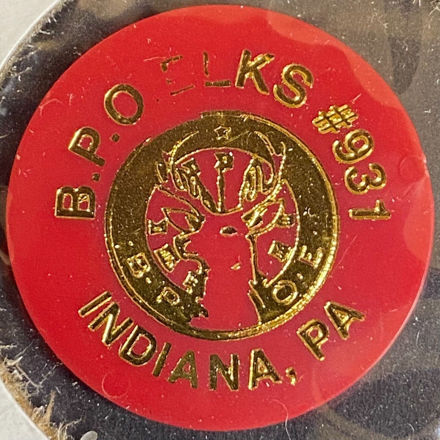 Indiana PA B.P.O Elks #931 c1970's-80's Plastic "Mixed Drink" Token