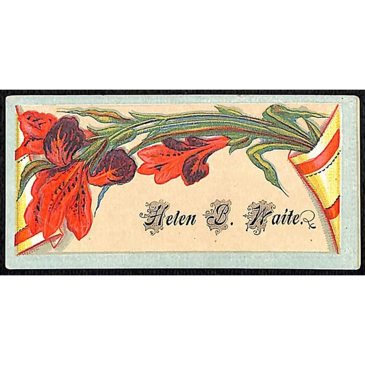 "Helen B. Waite" Victorian Calling Greeting Card - Floral