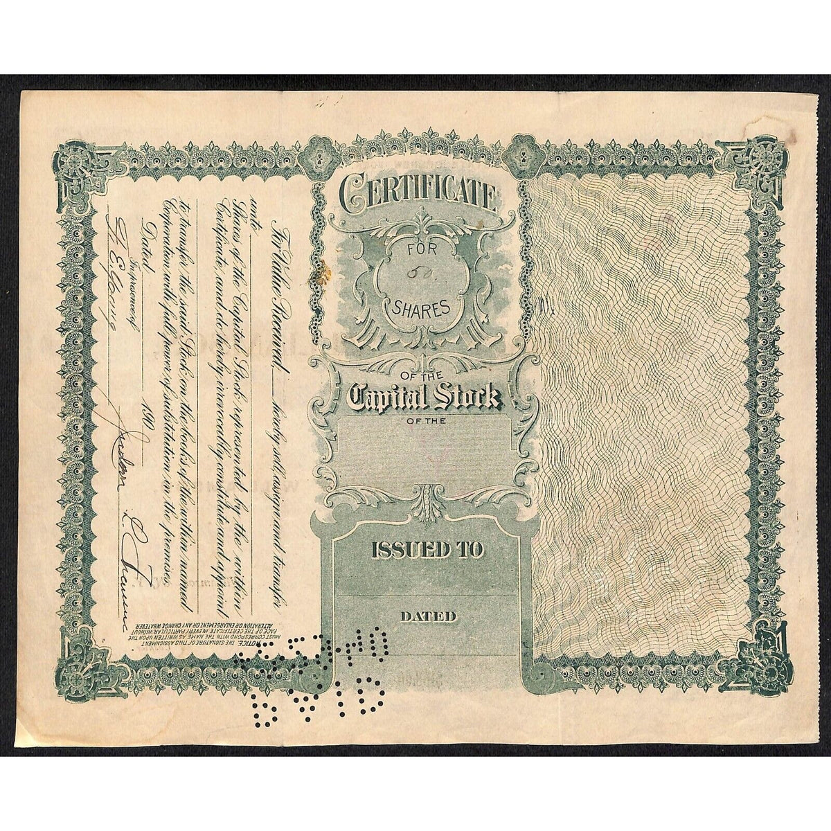 State Bank of Williamson NY 1915 Stock Certificate Jordan L. ?? Scarce