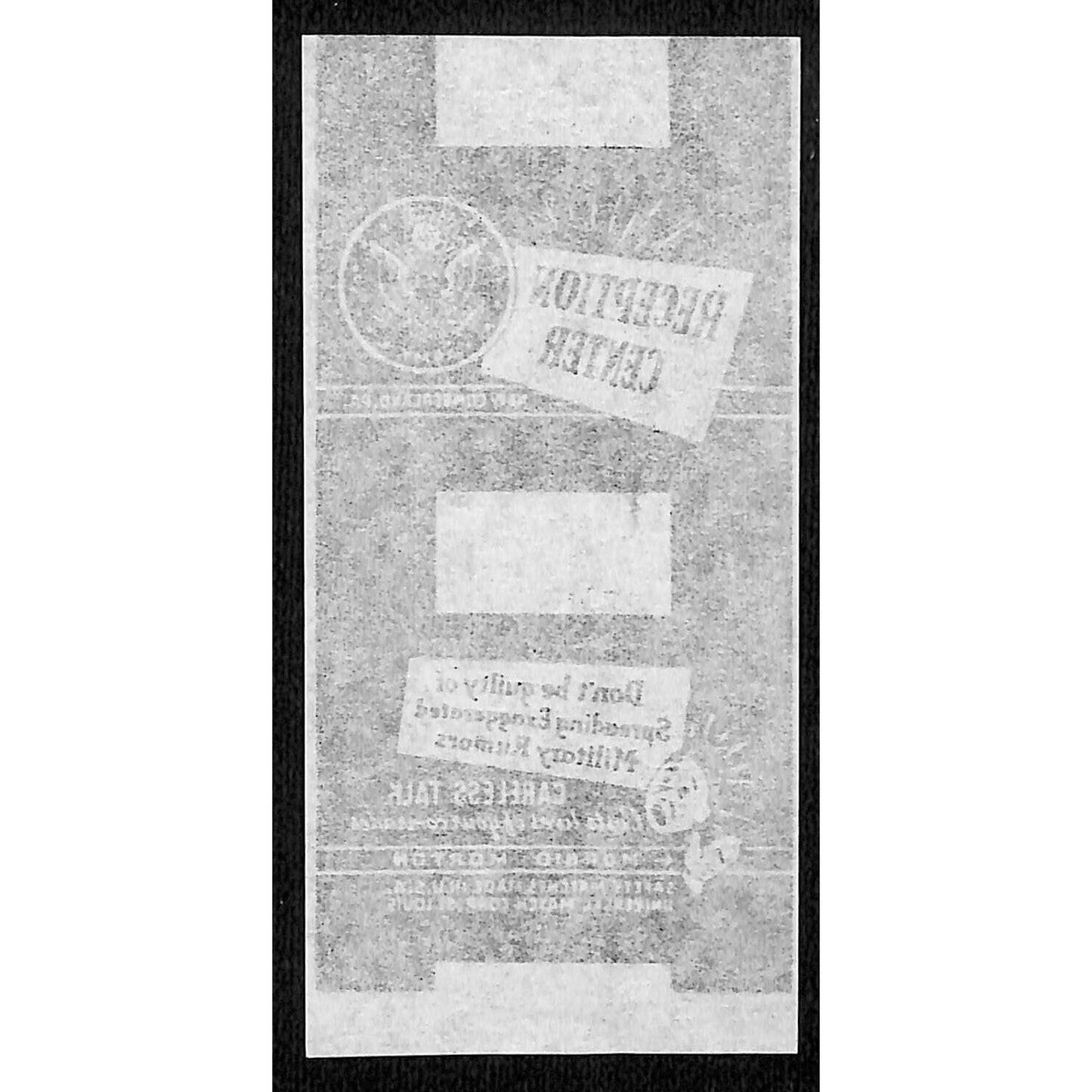 New Cumberland, PA Reception Center WWII Matchbox Label "Morbid Morton" Scarce