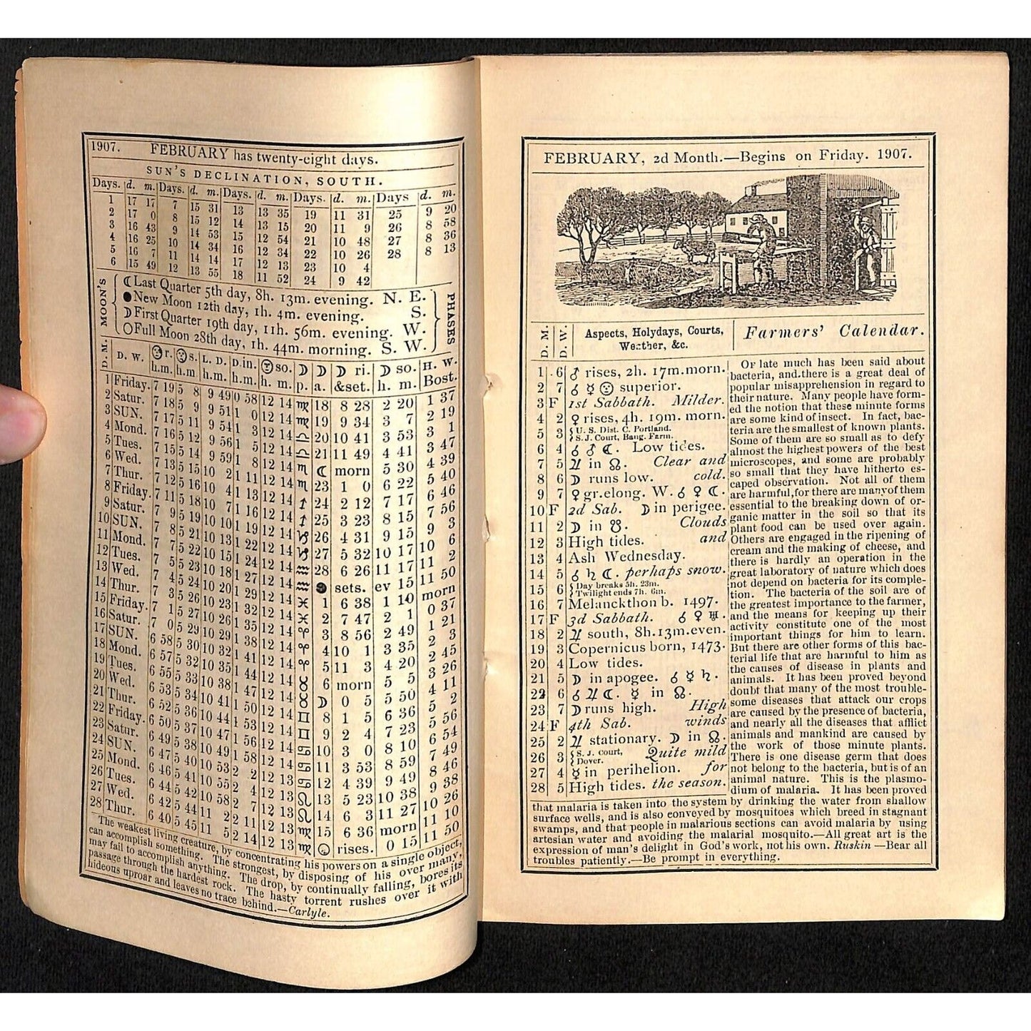 1907 Maine's Farmers Almanac Daniel Robinson Charles E Nash Augusta 48pp* Scarce