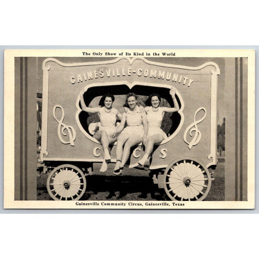 Gainesville Community Circus 1947 Seasons Greetings Bert A. Wilson Postcard VGC