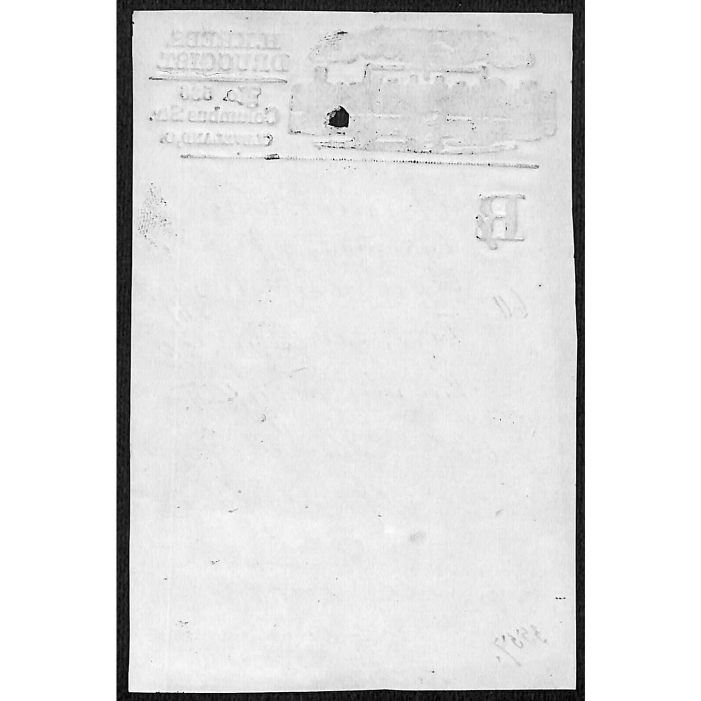H. Krebs, Druggist Columbus St. Cleveland c1870's* Prescription #3557