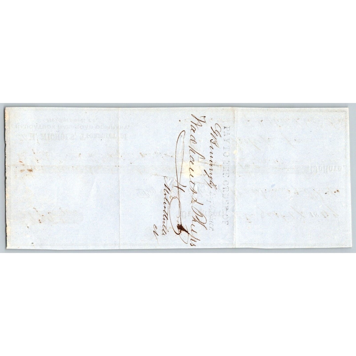 Naugatuck Railroad Co. Bridgeport Connecticut 1849 Check #100 Wadhams + ??