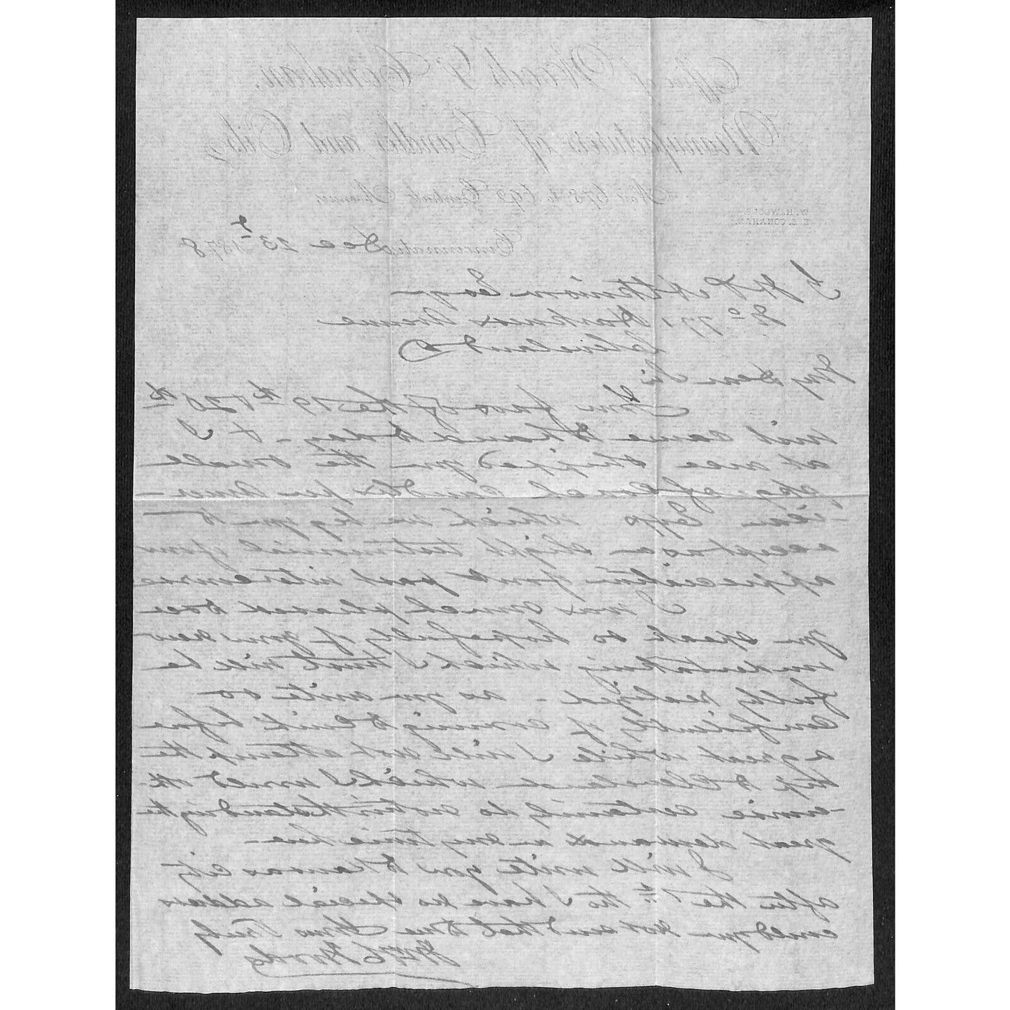 Woods & Conahan Candles Oils 1878 ALS Letterhead re: "New Undertaking"