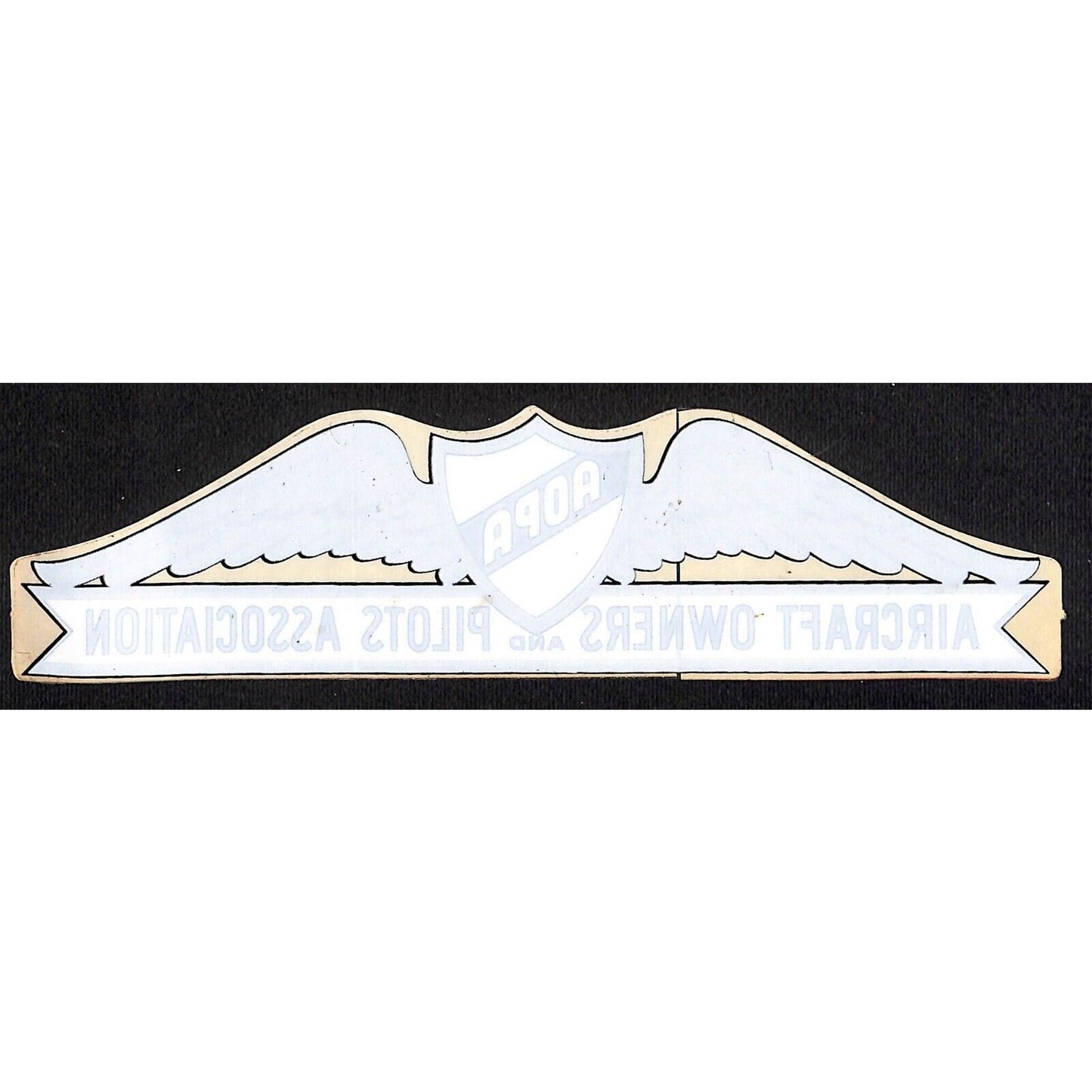 AOPA Aircraft Owners and Pilots Association Sticker for Glass 2"x7 3/4" c1960's