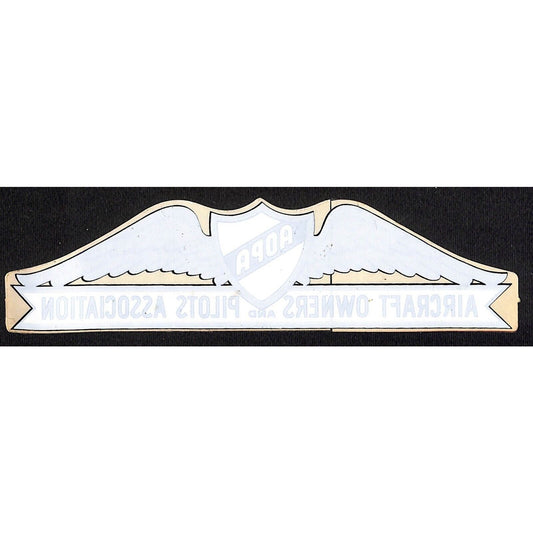 AOPA Aircraft Owners and Pilots Association Sticker for Glass 2"x7 3/4" c1960's