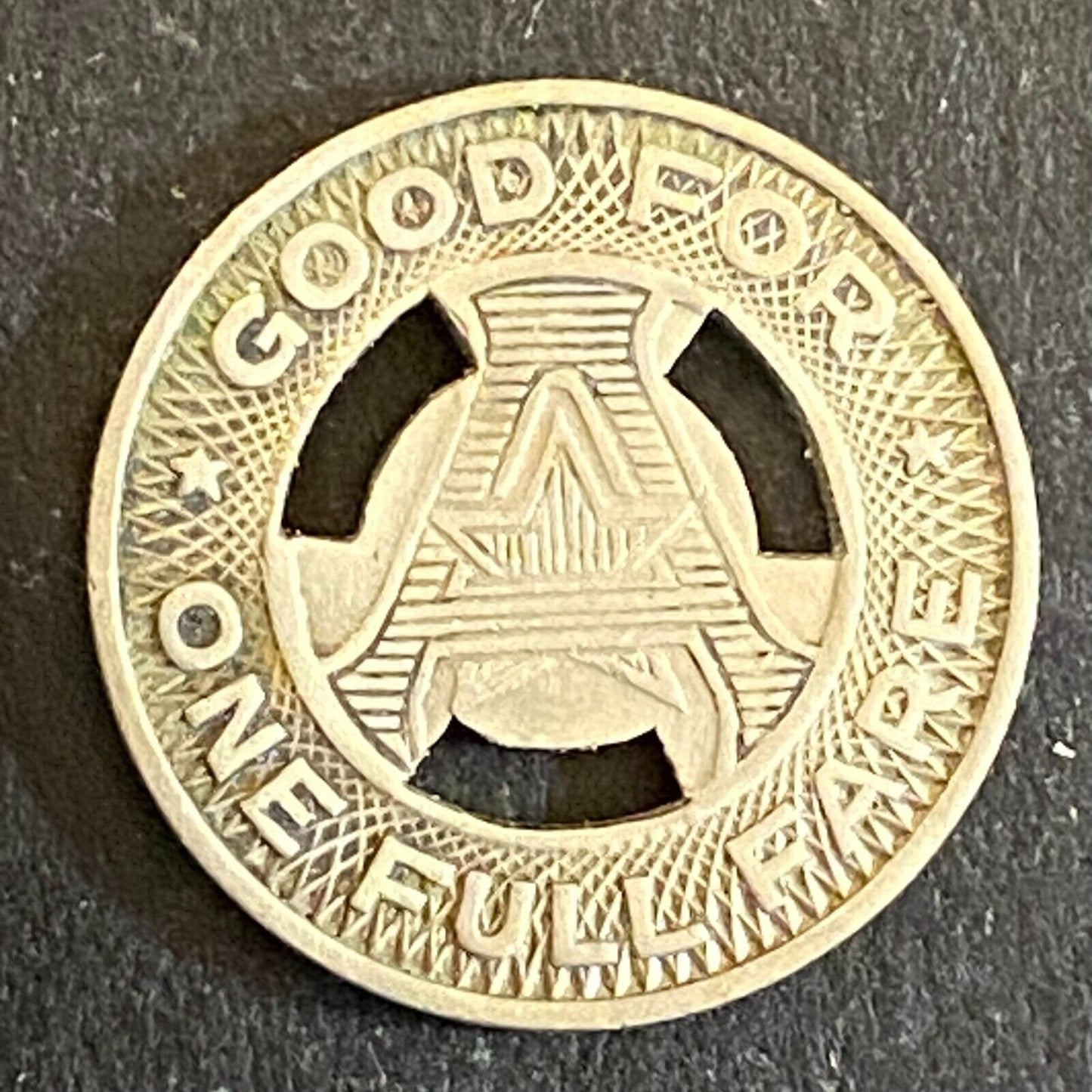 Austin Transit Co. G/F One Full Fare Transit Token 16mm (#4)