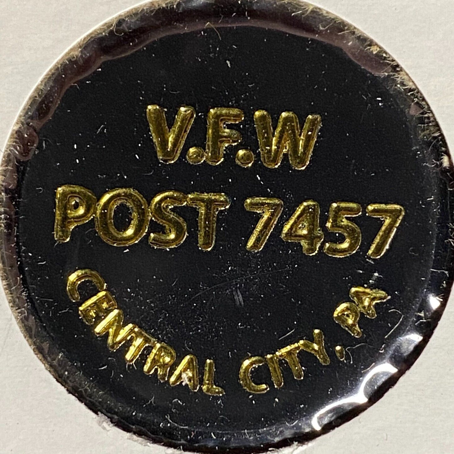 Central City, PA V.F.W. Post 7457 Plastic Drink Token G/F Draft