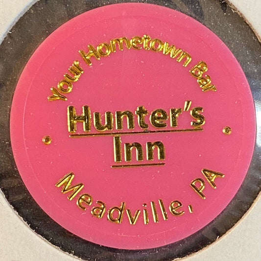 Meadville, PA Hunter's Inn c1980's-90's Plastic Token G/F One Top Shelf (Drink)
