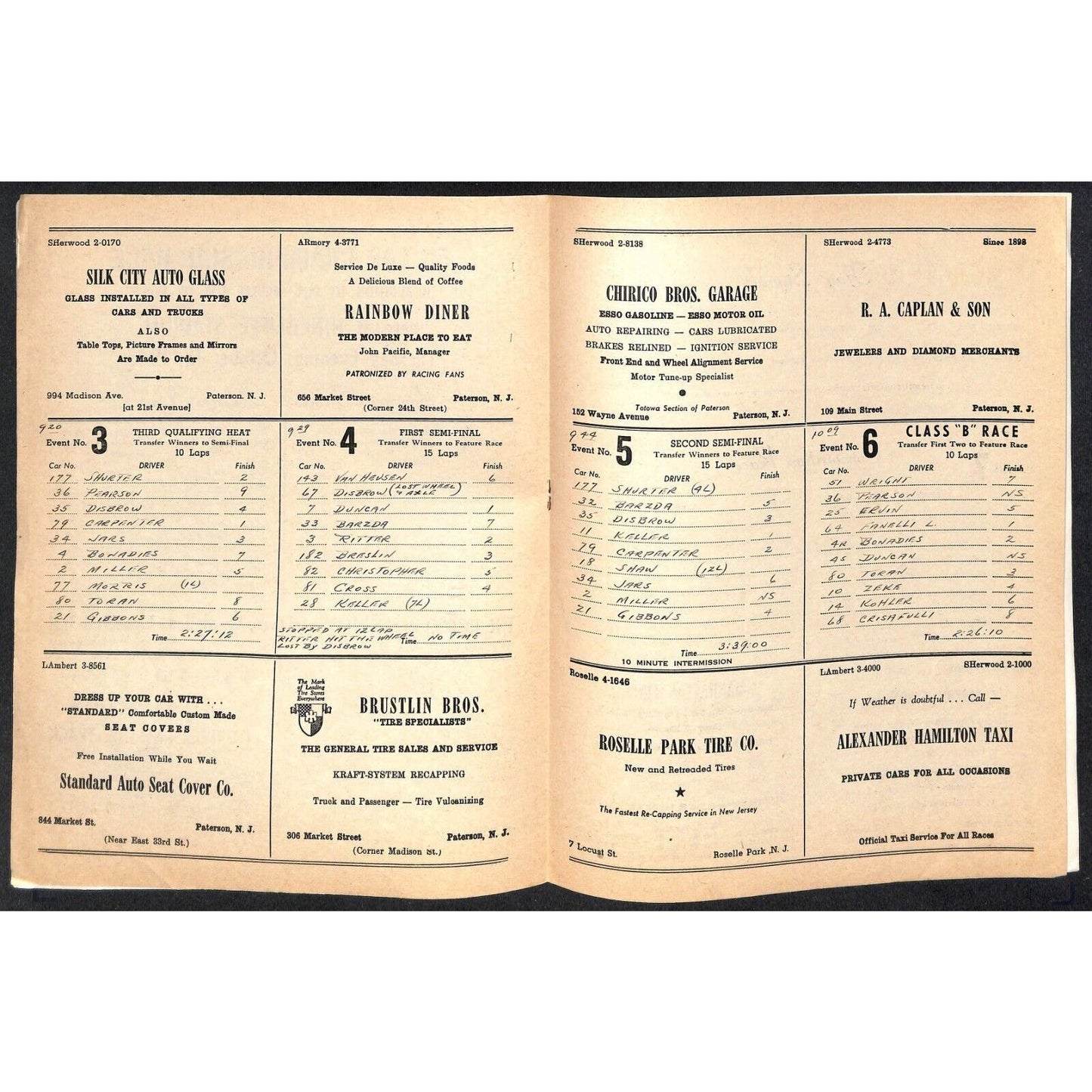 Hinchliffe Stadium Midget Auto Races 10/4/1946 Program Herby Heldt 4pp Scarce