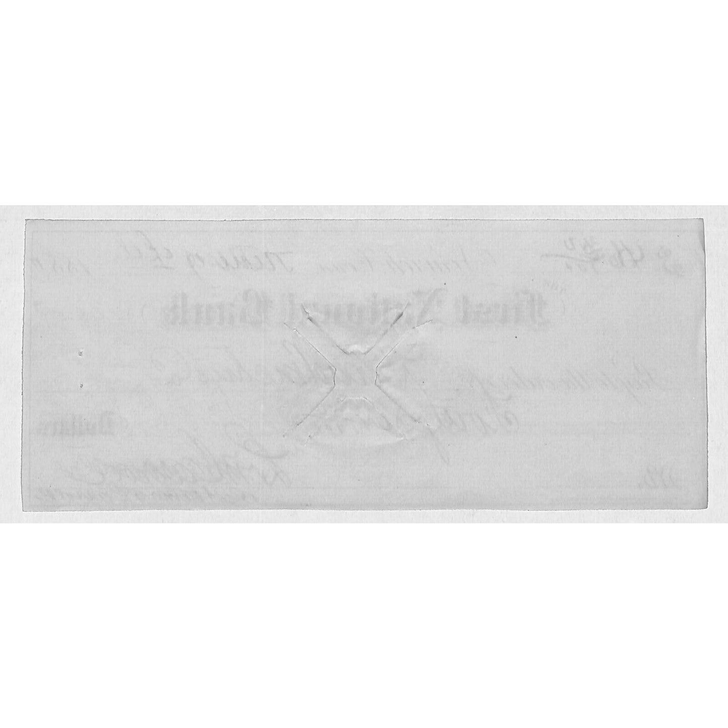 First National Bank Norwich, CT 1881 Bank Check w/ Rev Stamp #1881