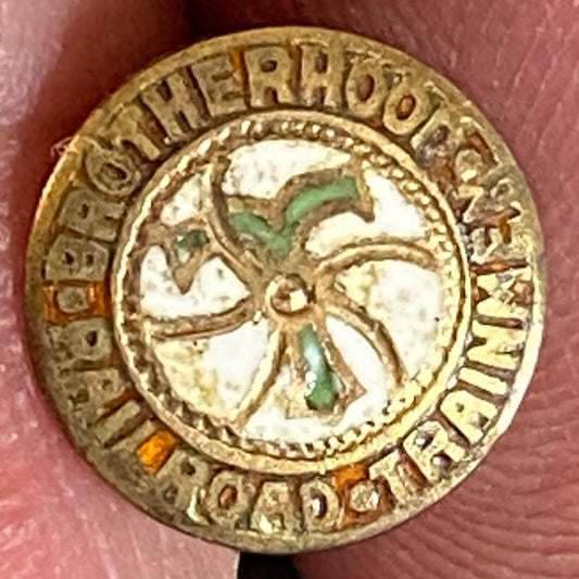 Brotherhood of Railroad Trainmen Small Color Enameled Lapel Pin 9mm c1935-45