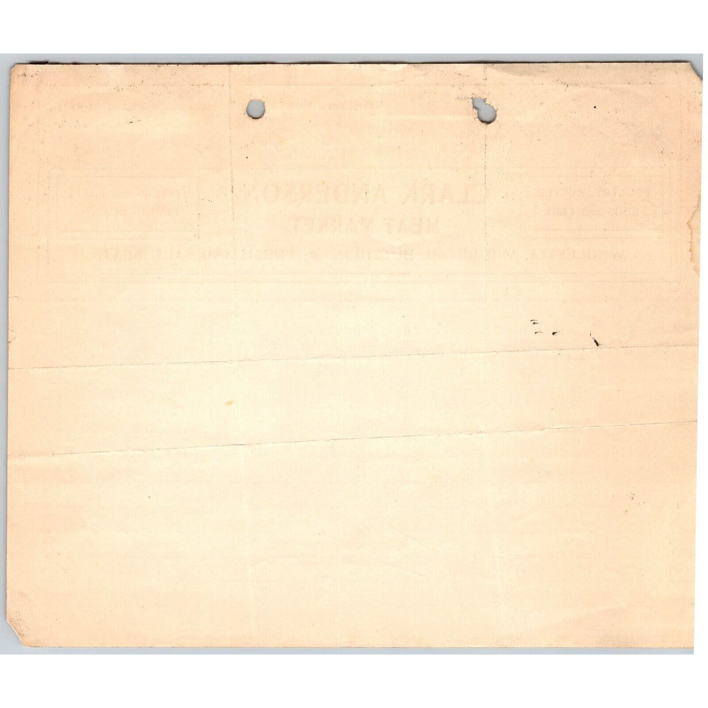 Dillon, MT Clark Anderson Meat Market Butcher Oysters Fish Feb 1906 Billhead