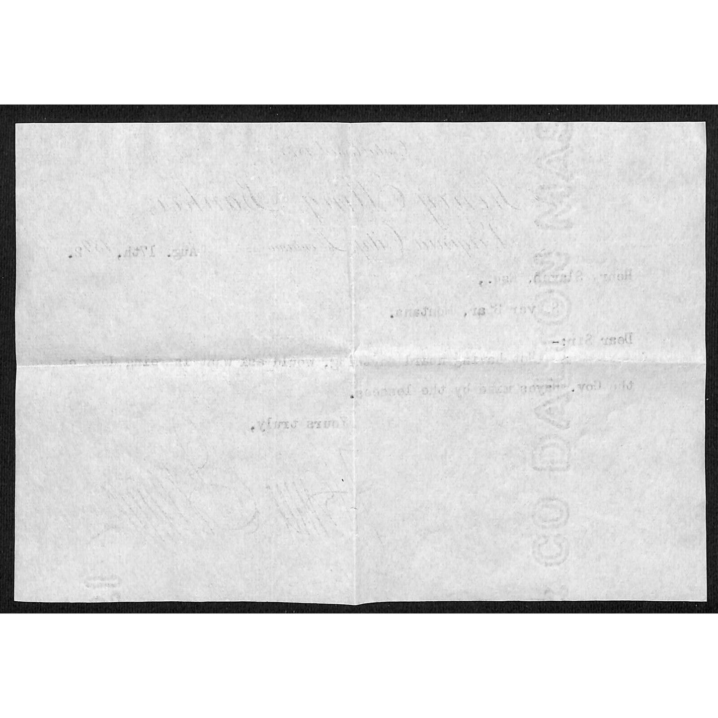 1892 Henry Elling, Banker Virginia City, MT Mining TLS re: Hayes Mine