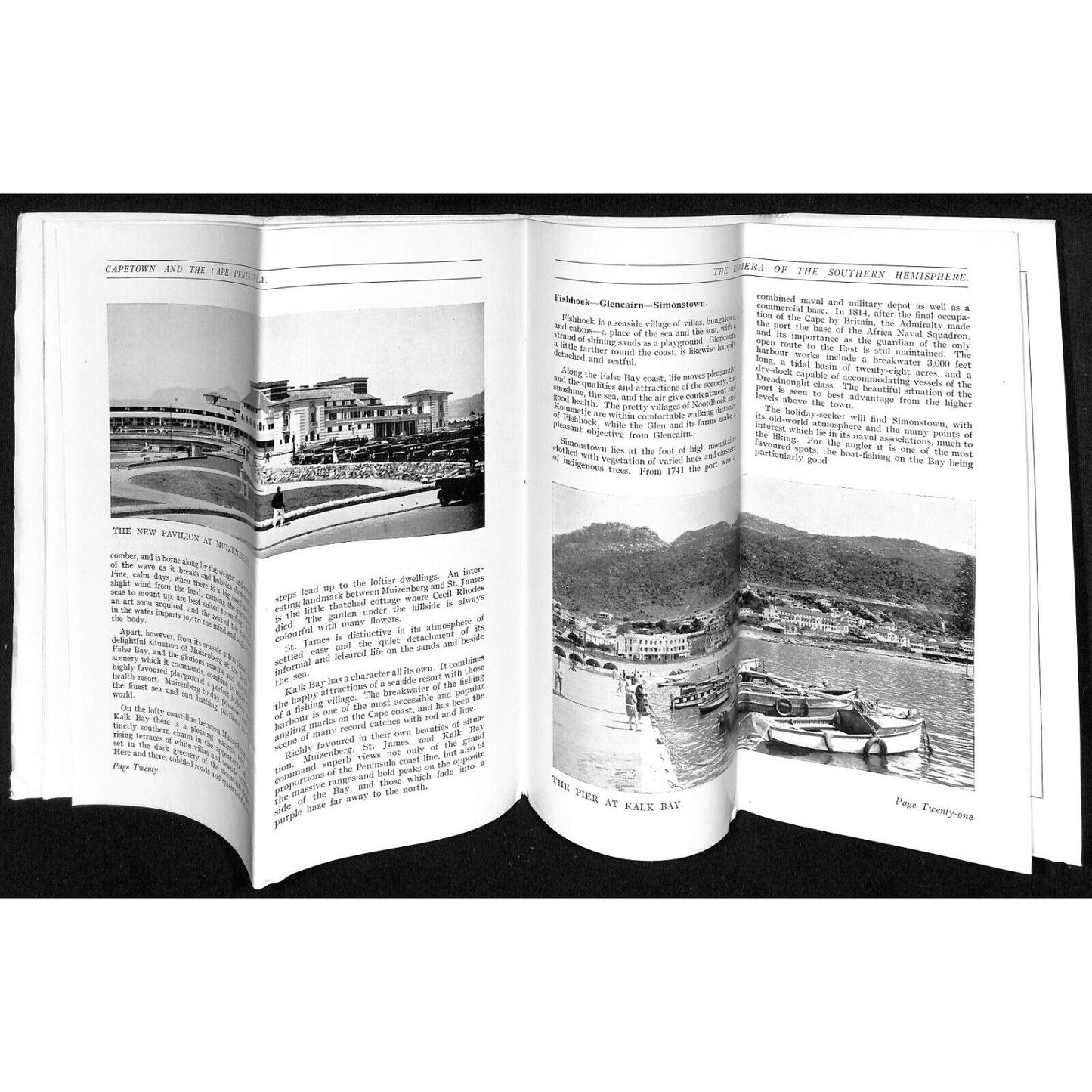 1930 Capetown & The Cape Peninsula Pictorial Travel Brochure w/ RR Map 32pp