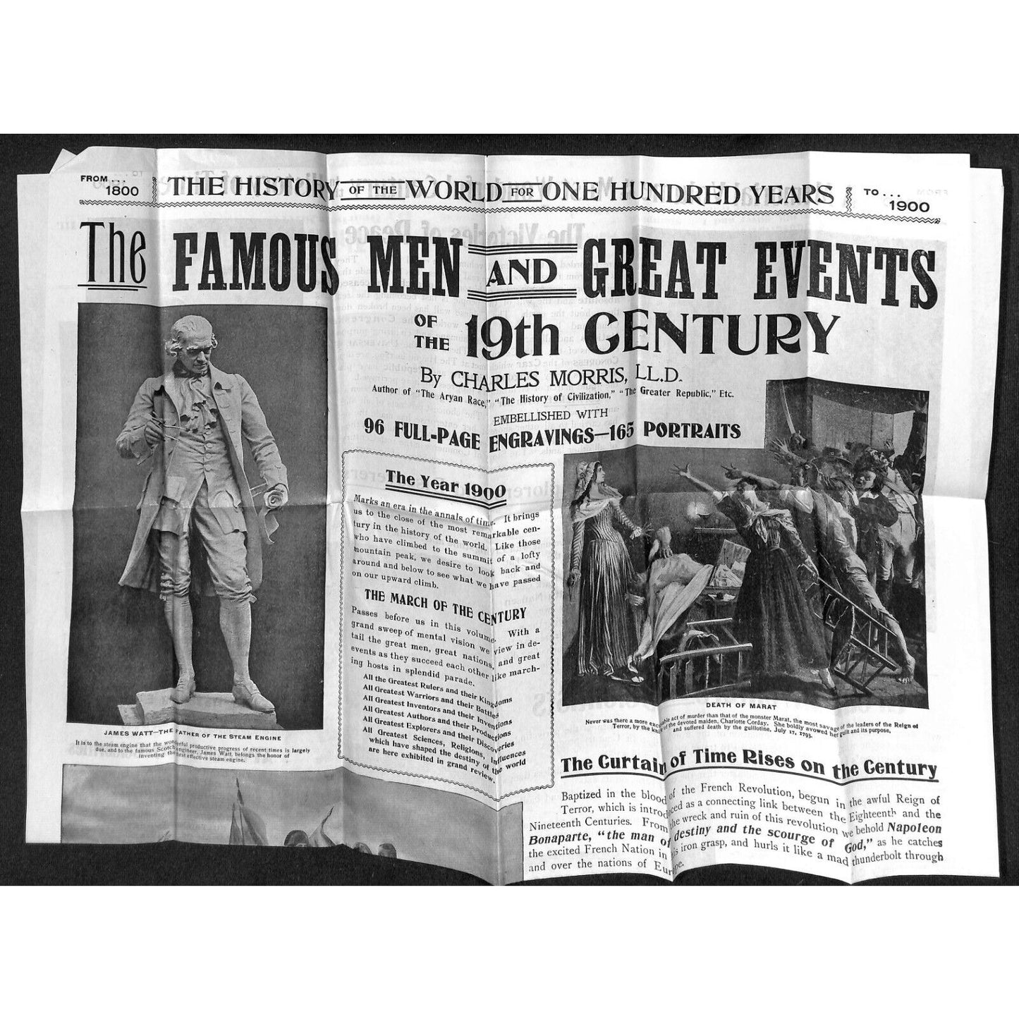 1900 Hoey Publishing Chicago "History of the World One Hundred Years" Sheet ++
