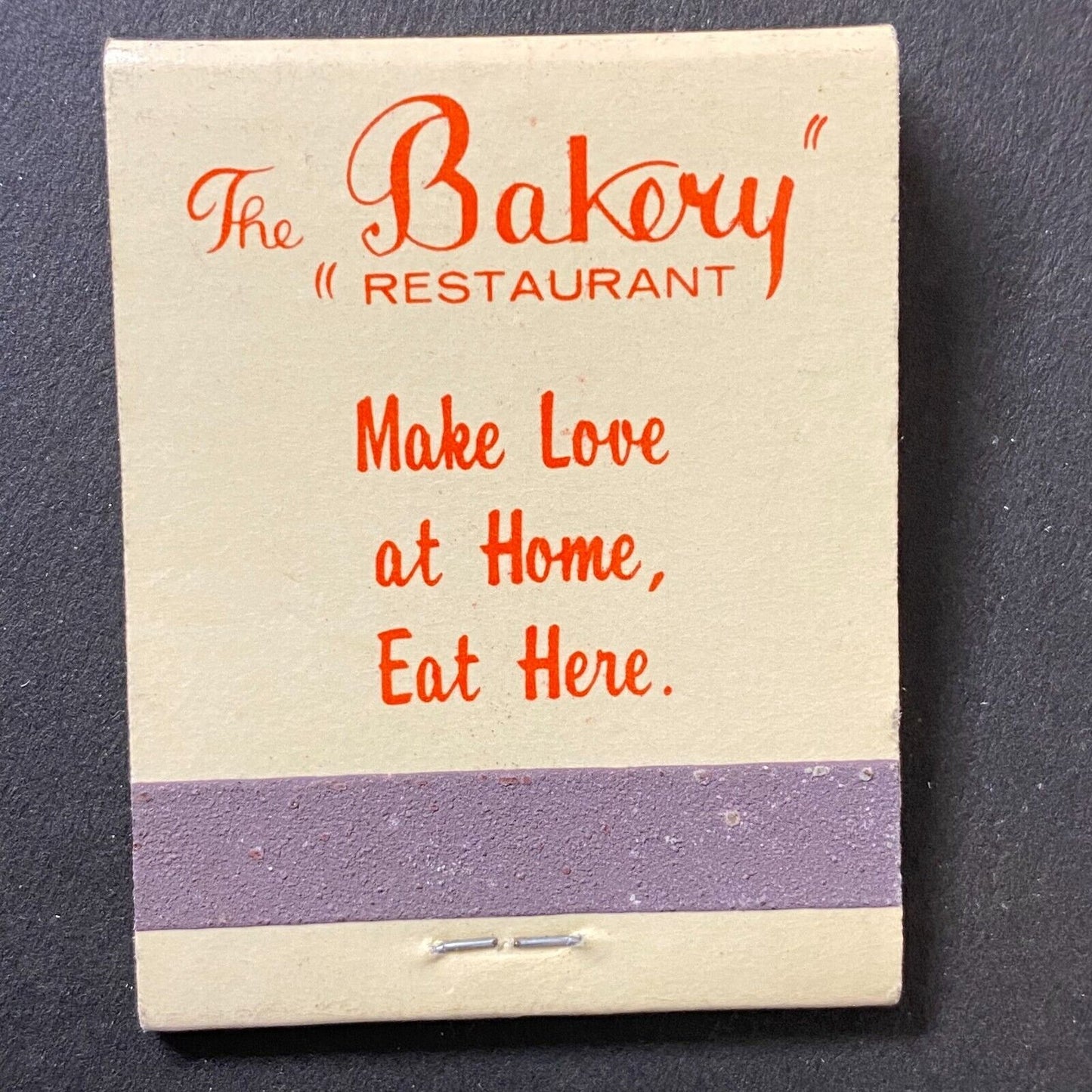The Bakery Restaurant Chicago Full Matchbook c1974-80's VGC