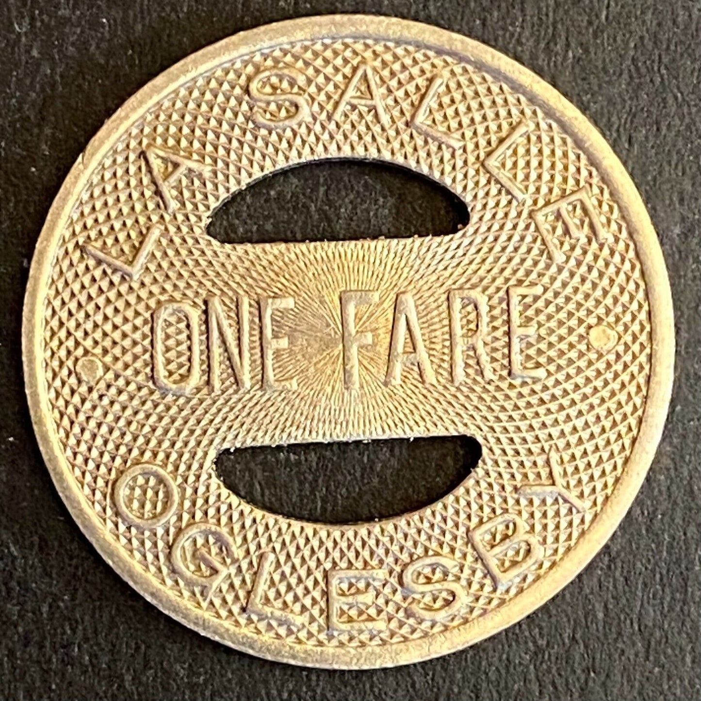 La Salle Oglesby Illinois One Fare Transit Token 23mm (#2)
