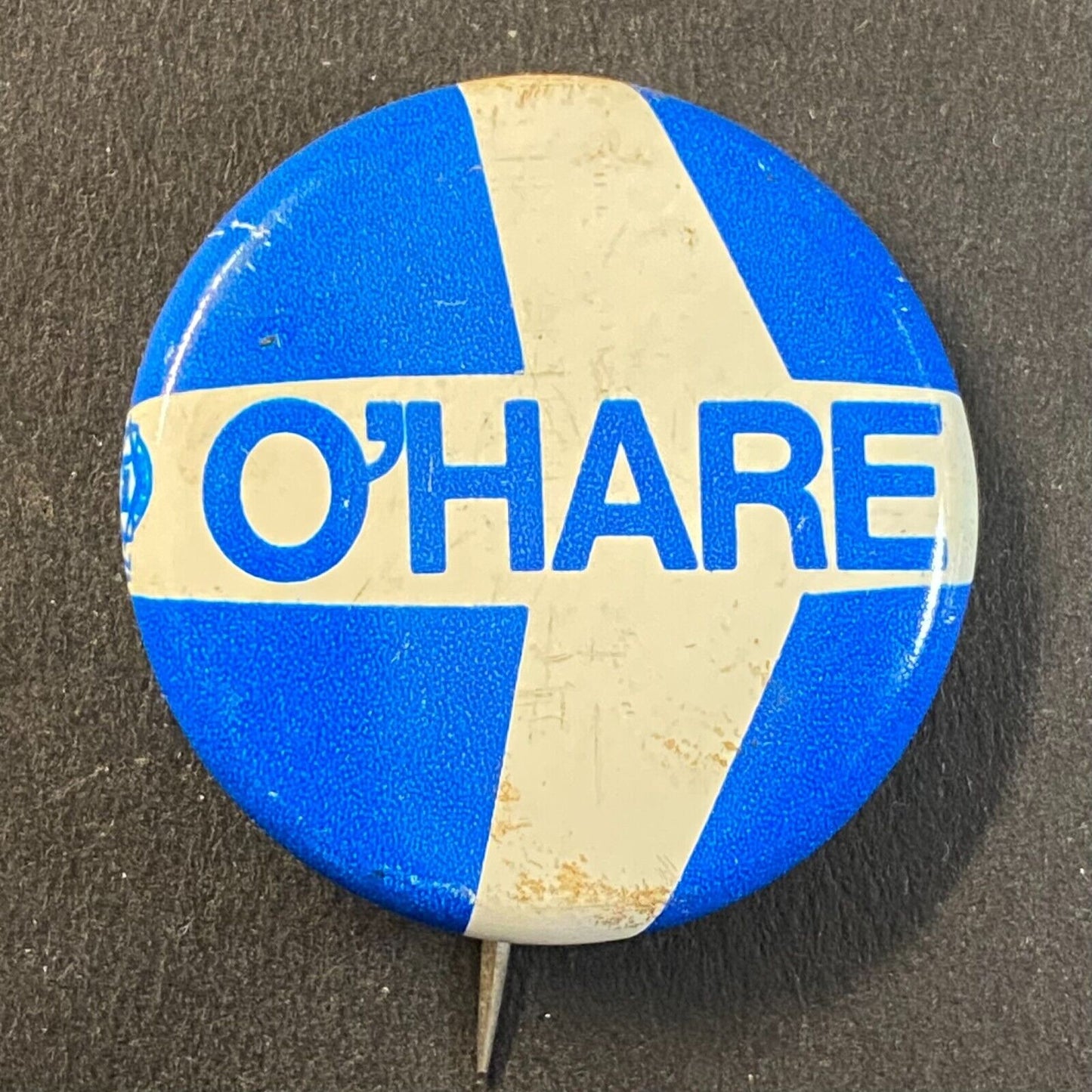 O'Hare (Airport) c1970's Steel Pinback Button 1" Plane Scarce