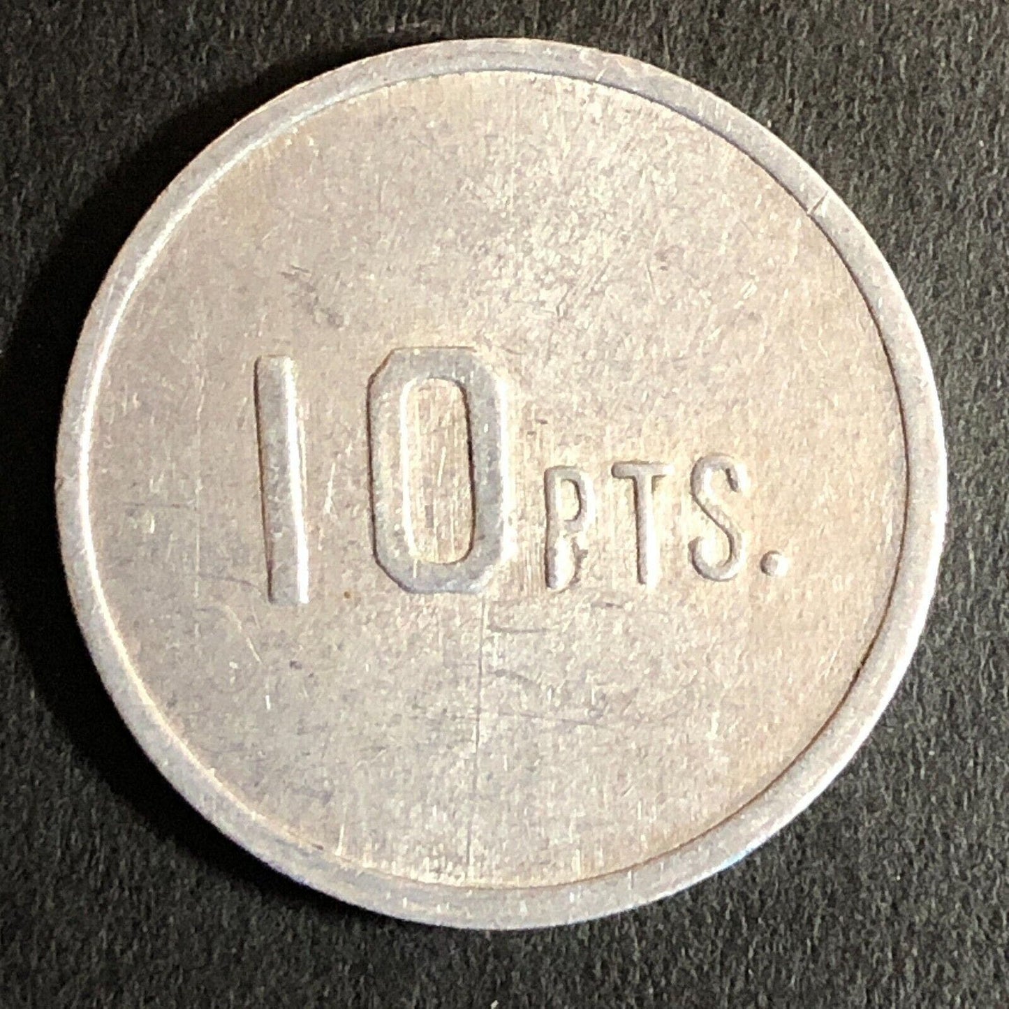 Ketchikan, AK R+C Pioneer Bar Cardroom Alum "10 Pts." Token 24mm c1940's-50's