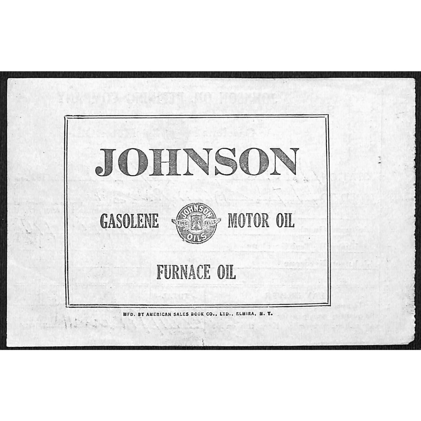 Johnson Oils Gasoline Kerosene 1926 W. H. Thompson Melvin IL Station Receipt #23