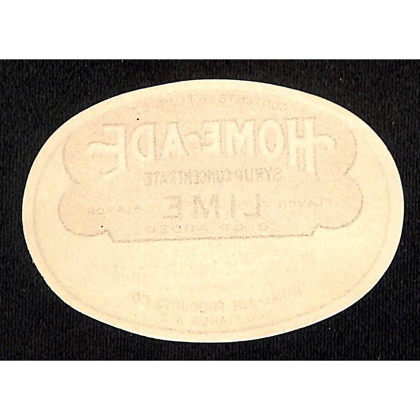 Home-Ade Lime Syrup Concentrate Paper Label New Glarus, WI c1940's Scarce