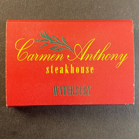 Carmen Anthony Steakhouse Restaurant Waterbury, CT Vintage Matchbox VGC Scarce