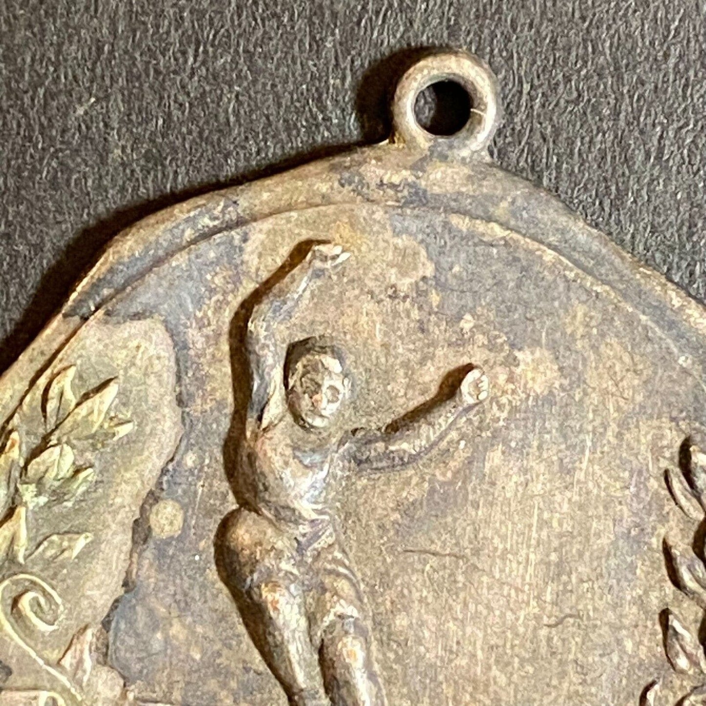 c1920's-40's Pole Vault ? Blank Medal / Award Pendant 30mm 8g
