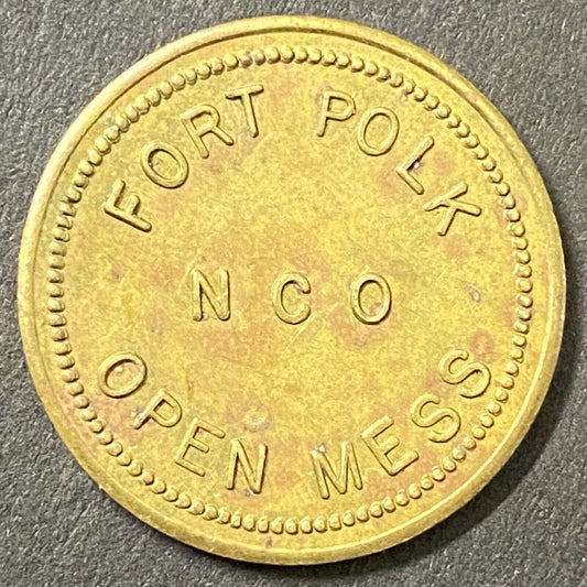 Fort Polk NCO Open Mess G/F 10¢ in Trade Token Brass Louisiana 26mm (#4)
