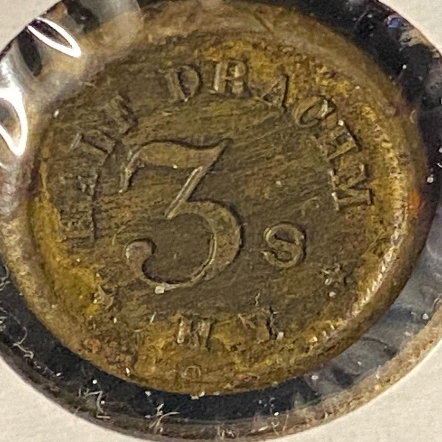 Half Drachm 3S H.T. (H. Troemner Phila.) Apothecary Weight - Brass 15mm 1.9g