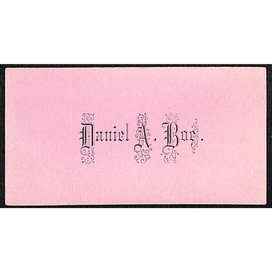 "Daniel A. Boc ?" Victorian Calling Greeting Card - Colored Card Stock