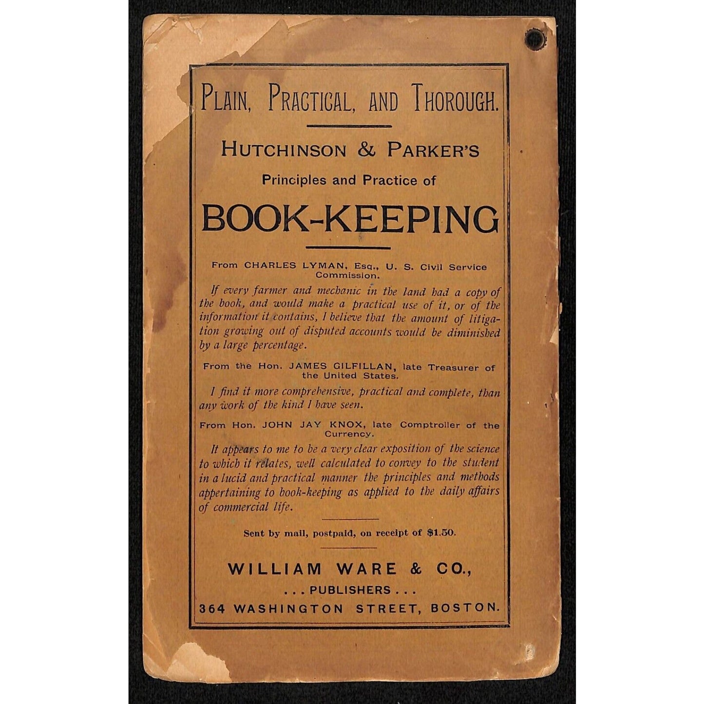 1894 Old Farmer's Almanac 48pp William Ware & Co., Boston / Columbia Bicycles Ad