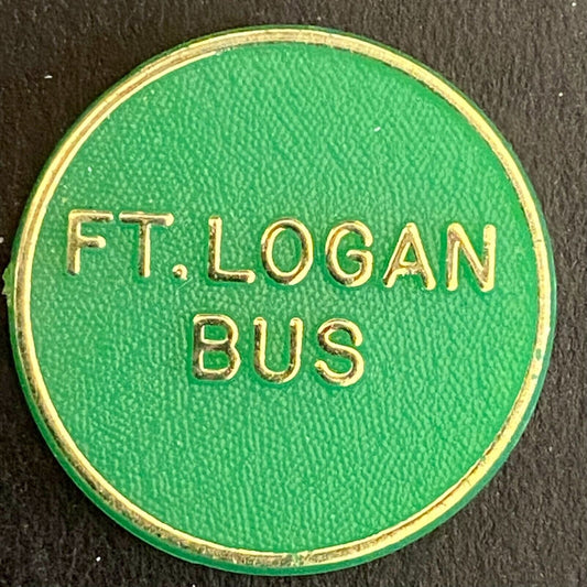 Ft. Logan Bus Englewood, CO Plastic Transit Token 23mm (#3)