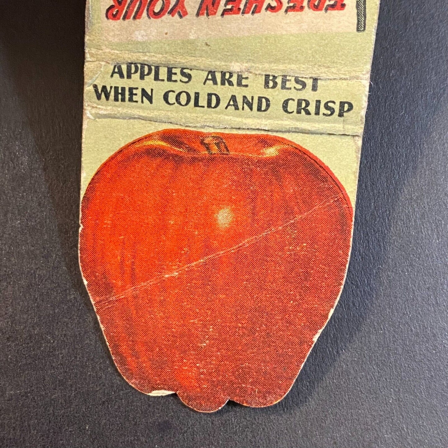 Washington State Apples Half Full (-6) Matchbook Die Cut 1940's Scarce