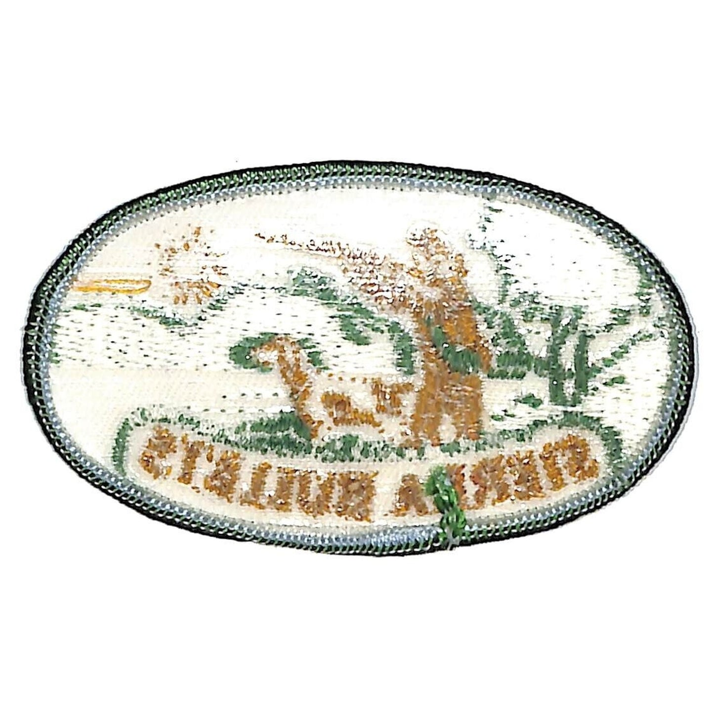 Sierra Bullets Hunter Aims Dog Watching Vintage Emb. 3 1/4" Patch c1970's-80s