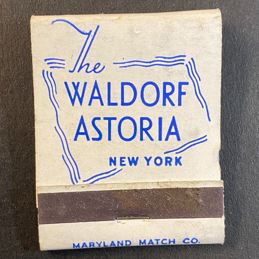 Waldorf Astoria Hotel New York Full Matchbook c1940's-50's VGC Scarce