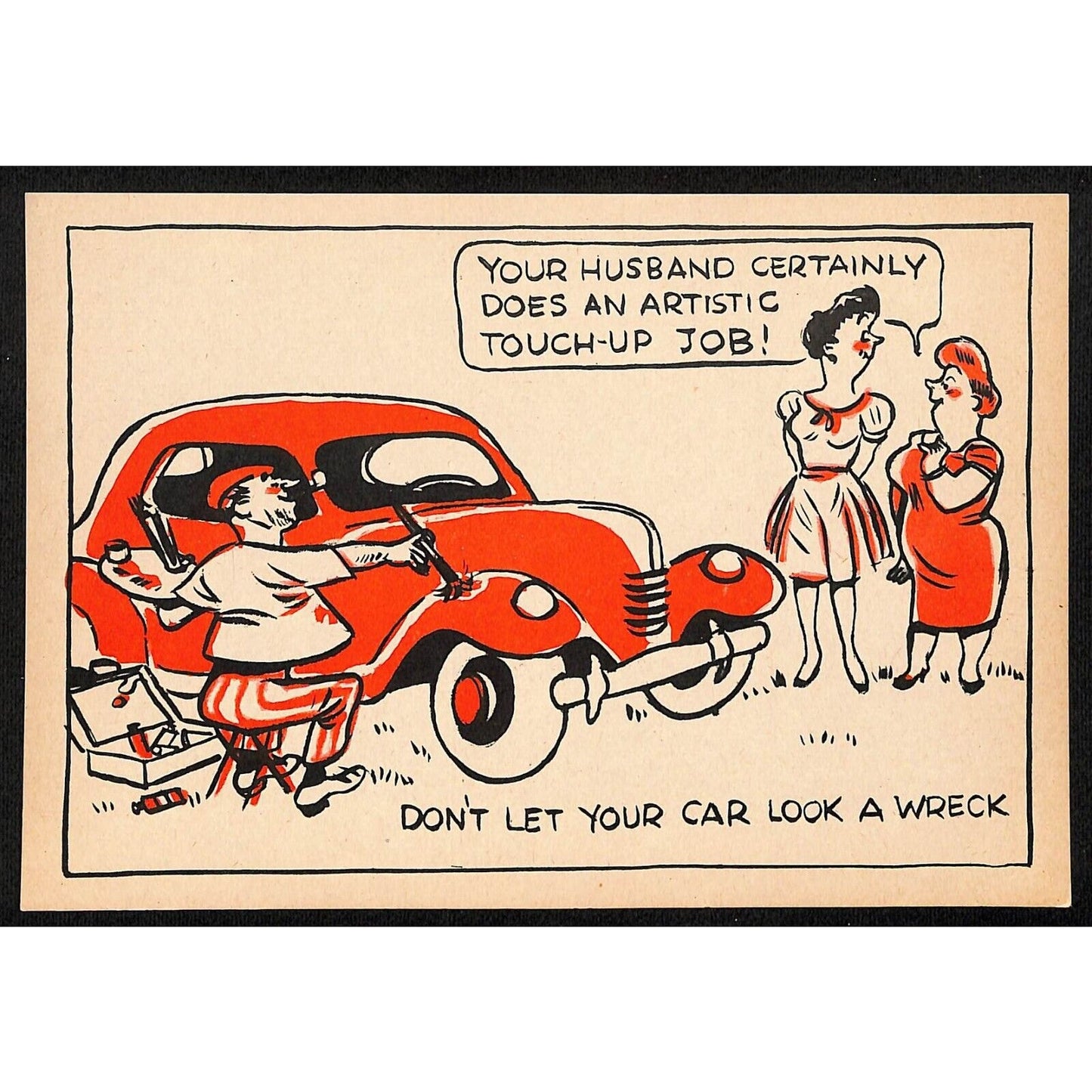 Magruder Motor Chrysler Plymouth Glasgow, MT Funny Detailing Service Lg Postcard