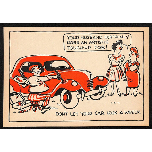 Magruder Motor Chrysler Plymouth Glasgow, MT Funny Detailing Service Lg Postcard